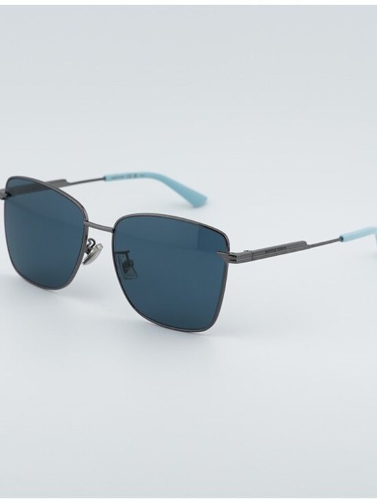 Bottega Veneta BV1237S 004 Sunglasses Gunmetal Square Frame, Blue Lenses main image 10